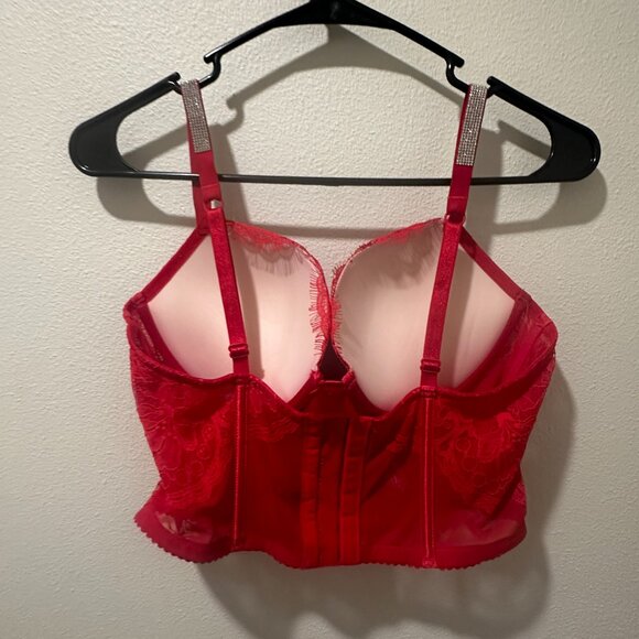 🎀Victoria’s Secret Shine Strap Push-Up Corset Bustier Top - Red - Picture 5 of 5